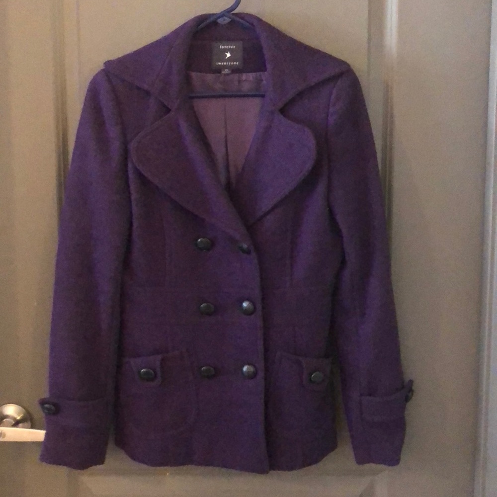 Purple Button Down Coat